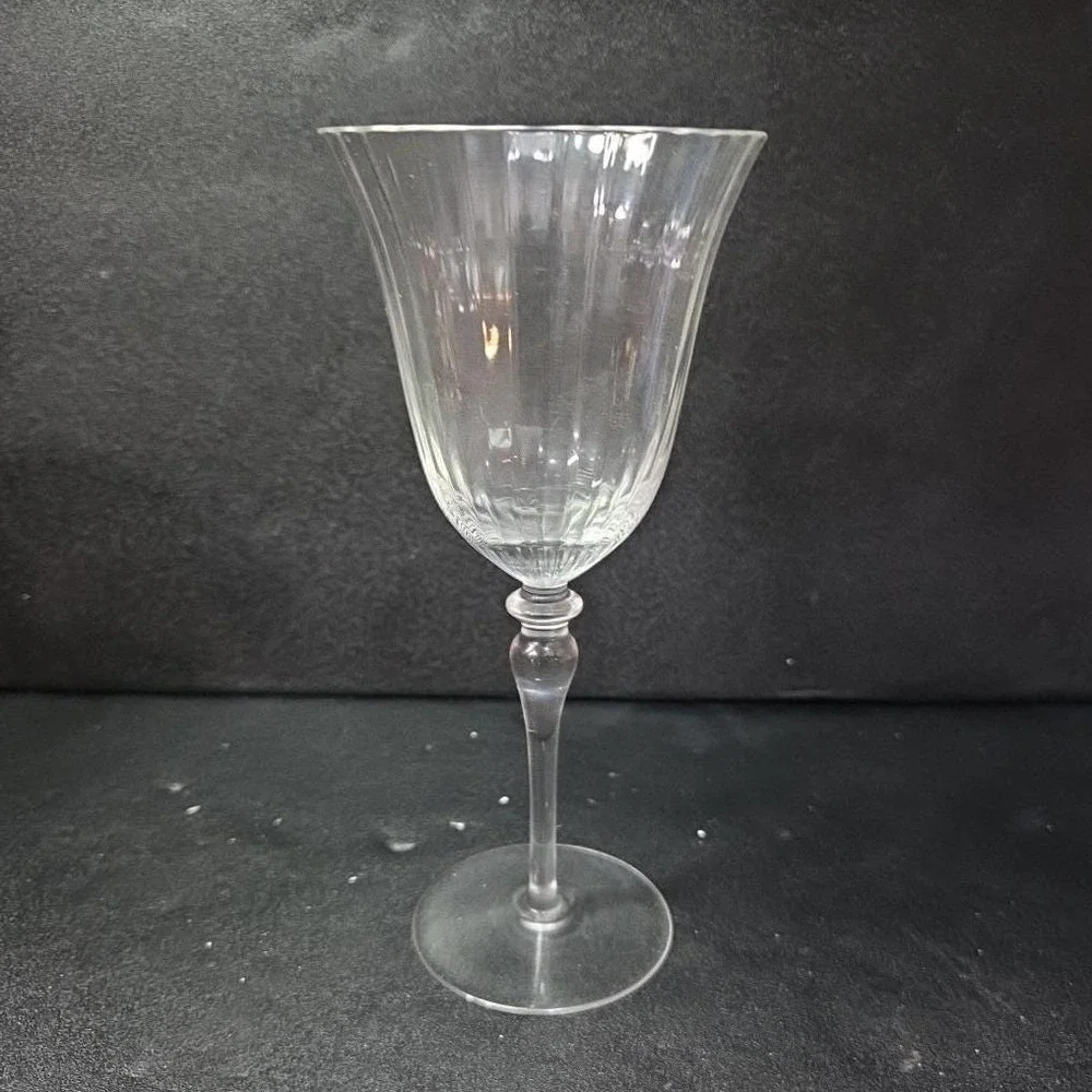 Miller Rogaska Fluted Goblet, Clear Ribbed Optic Wine Glass,‎ Crystal Stemware